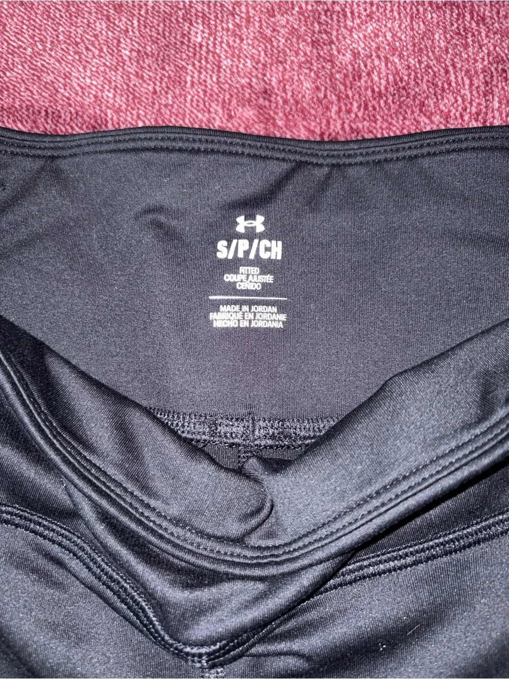 Under Armour Black Womens' Performance Leggings with White Logo - Picture 4 of 4